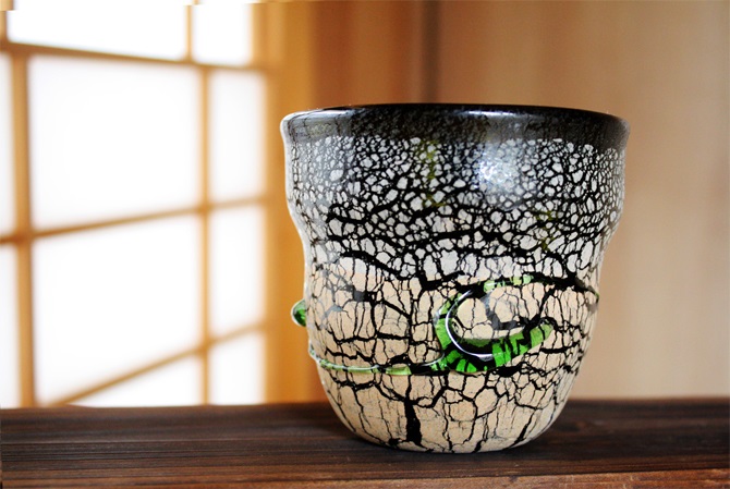 0037《希少》稲嶺盛吉さんの琉球ガラス 白泡皿２点セット - 工芸品